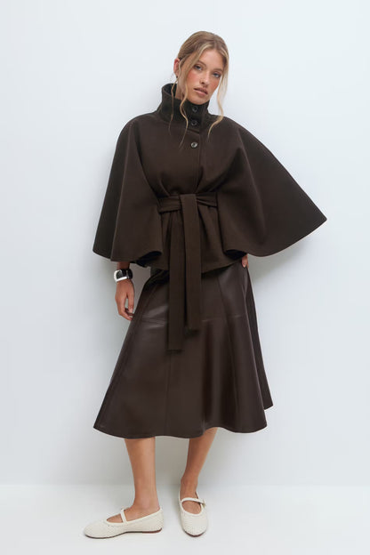 Manteau-cape Avec Ceinture Pour Femmes | Idéal Pour L’automne