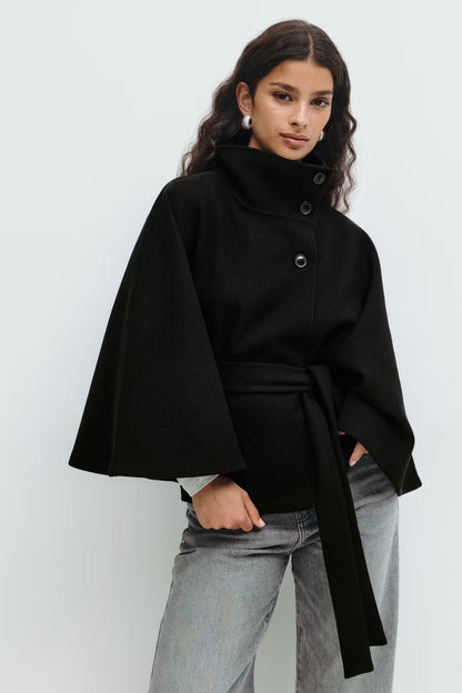 Manteau-cape Avec Ceinture Pour Femmes | Idéal Pour L’automne