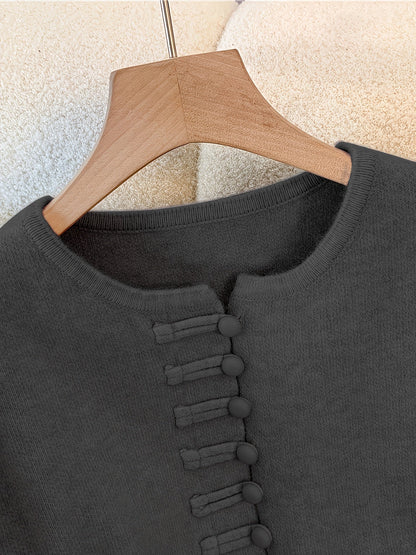 Ensemble Deux Pièces avec Cardigan à Manches Longues et Jupe Mi-Longue Taille Élastique pour Femme | Idéal pour Automne et Hiver