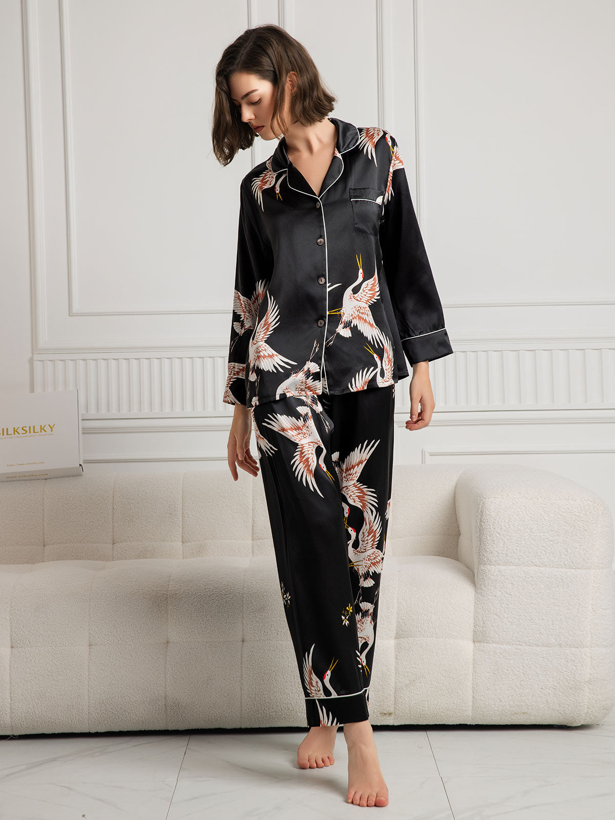 Ensemble De Pyjama 2 Pièces avec Bordure Contrastée pour Femme | Idéal pour Le Sommeil Et La Détente À La Maison