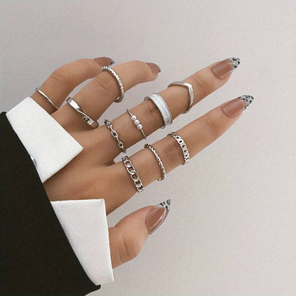 Lot de bagues à motifs pour femmes
