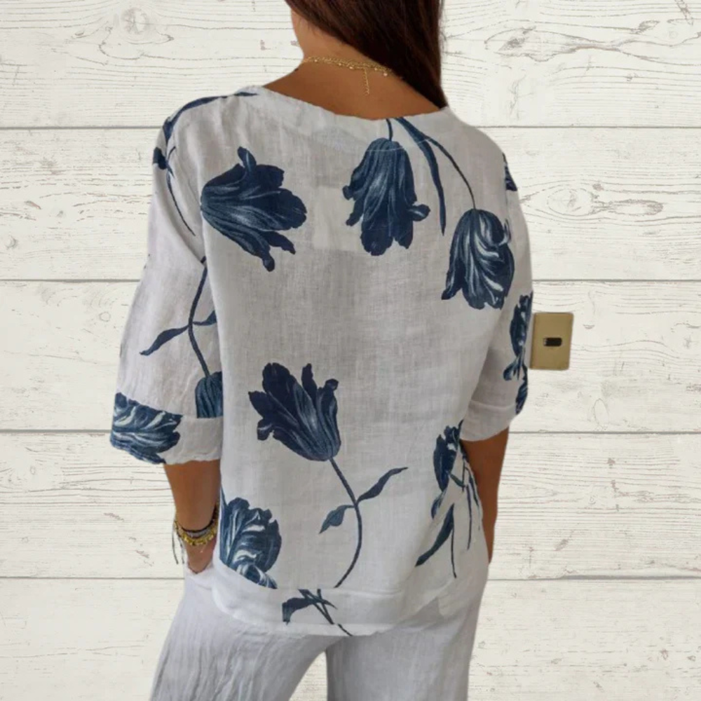 Blouse à Motif Fleuri avec Coupe Ample pour Femme | Idéale pour les Journées Estivales Décontractées