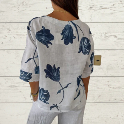Blouse à Motif Fleuri avec Coupe Ample pour Femme | Idéale pour les Journées Estivales Décontractées