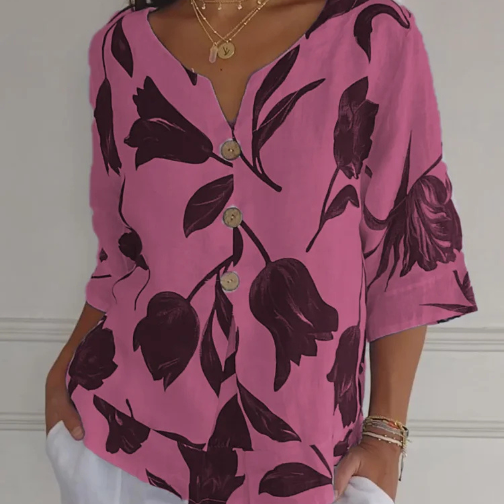 Blouse à Motif Fleuri avec Coupe Ample pour Femme | Idéale pour les Journées Estivales Décontractées