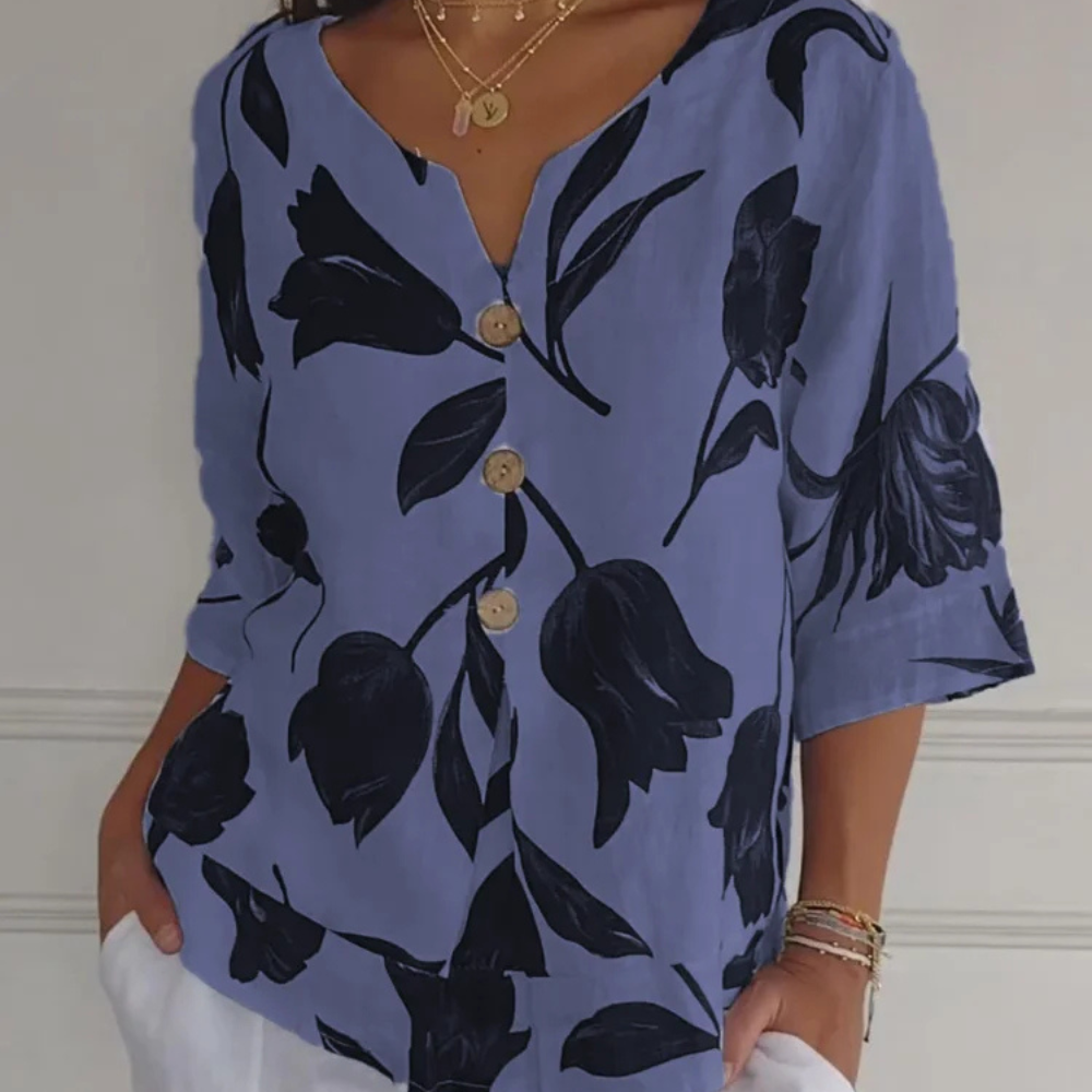 Blouse à Motif Fleuri avec Coupe Ample pour Femme | Idéale pour les Journées Estivales Décontractées