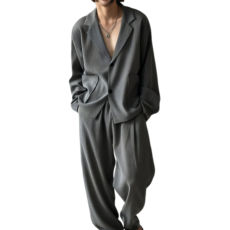 Ensemble Deux Pièces avec Chemise à Manches Longues et Pantalon Droit pour Homme | Idéal pour Un Usage Quotidien