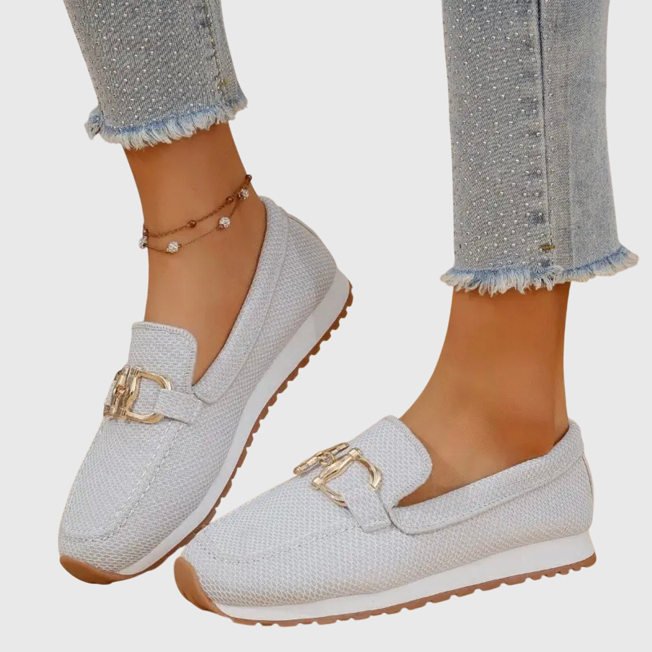 Mocassins à empiècement métallique pour femmes