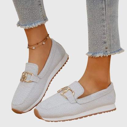 Mocassins à empiècement métallique pour femmes