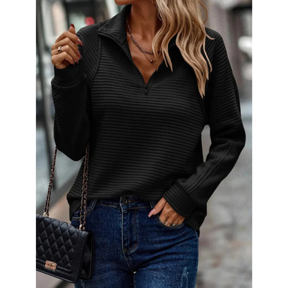 Pull À Col En V Avec Demi-Zip Pour Femmes | Idéal Pour Le Quotidien