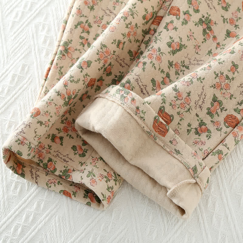 Ensemble Pyjama à Motif Floral avec Taille Élastique pour Adulte | Idéal pour la Maison et le Sommeil