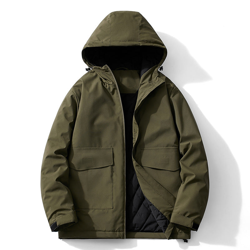 Veste d’Hiver avec Capuche et Doublure Épaisse pour Homme | Idéale pour les Jours Froids