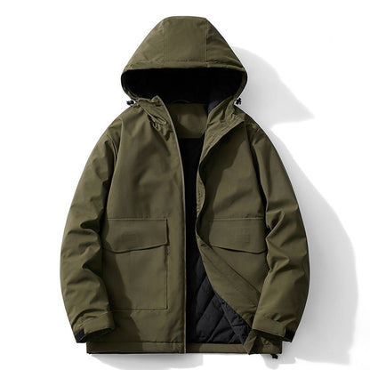 Veste d’Hiver avec Capuche et Doublure Épaisse pour Homme | Idéale pour les Jours Froids