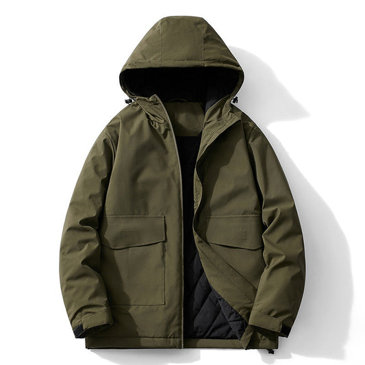Veste d’Hiver avec Capuche et Doublure Épaisse pour Homme | Idéale pour les Jours Froids