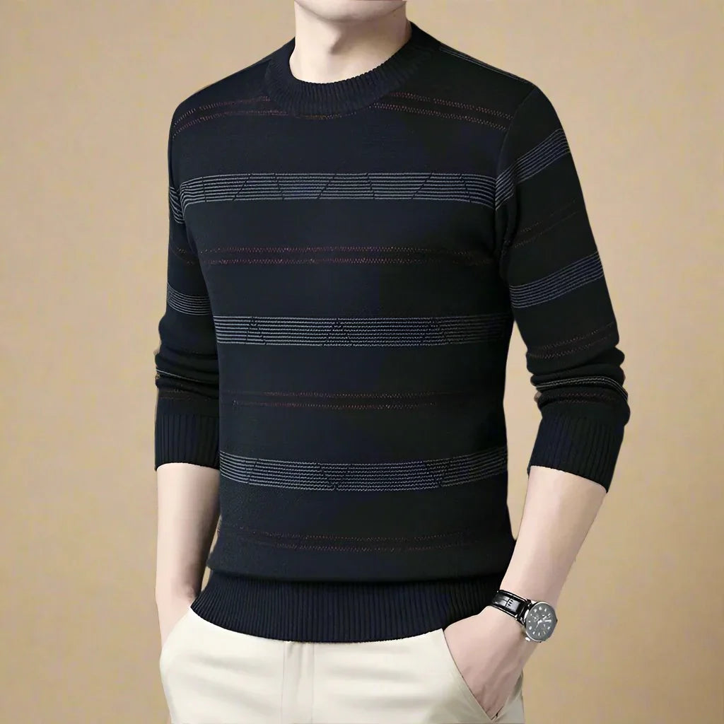 Pull À Motifs Discrets Avec Col Rond Pour Homme | Idéal Pour Le Quotidien Et Les Occasions Habillées