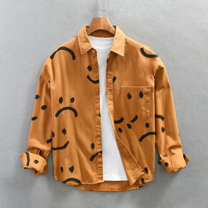Chemise À Manches Longues Pour Homme Avec Imprimé Smiley | Idéale Pour Usage Quotidien