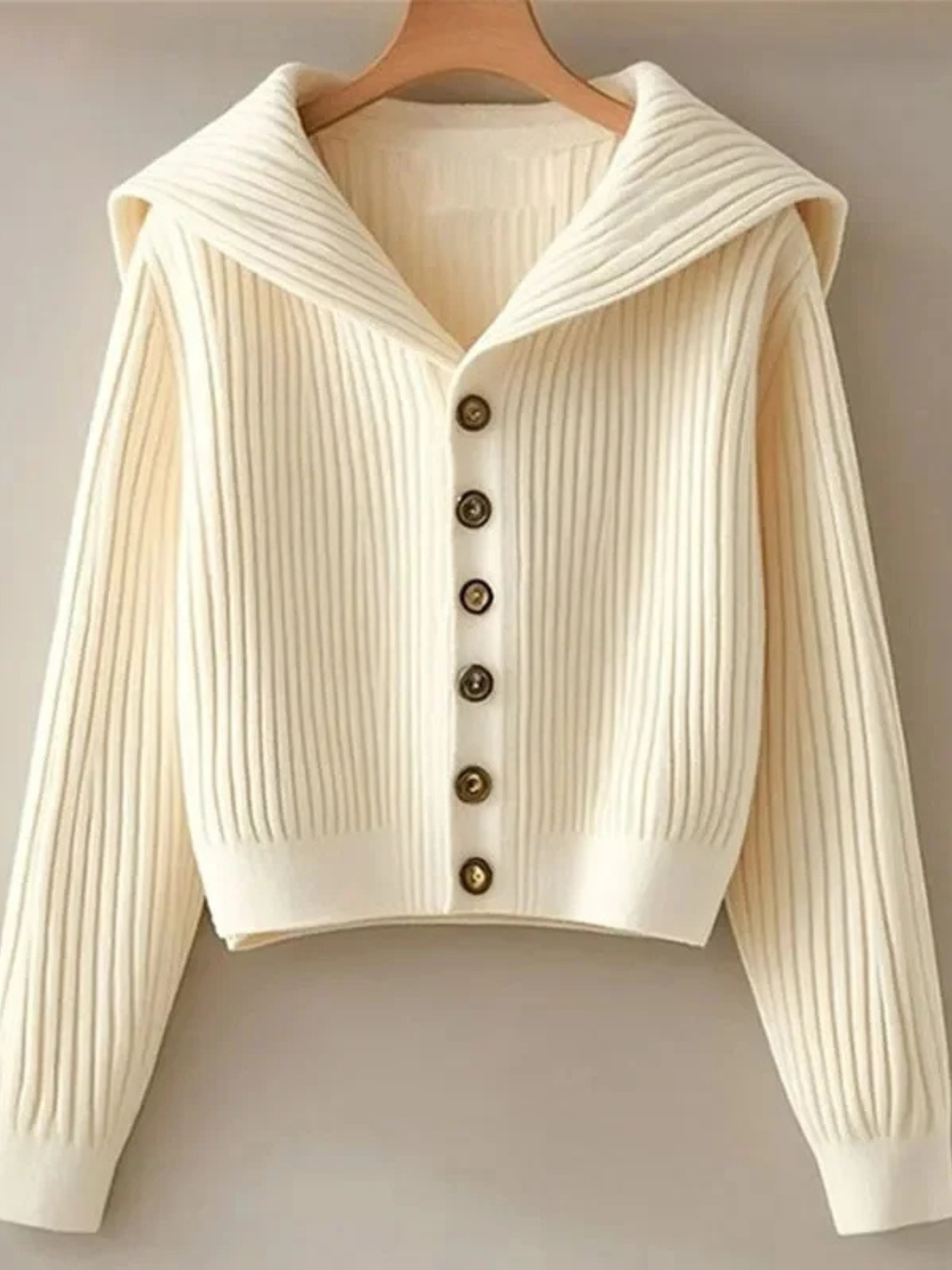 Cardigan côtelé à col châle boutonné pour femme | Idéal pour l’automne