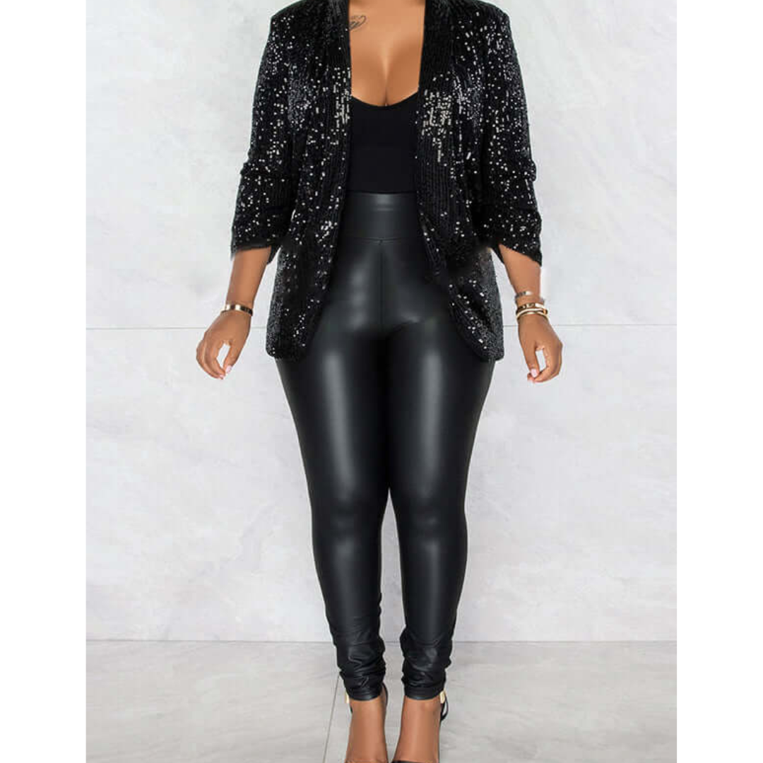 Manteau Blazer À Sequins Avec Coupe Structurée Pour Femme | Idéal Pour Événements En Soirée