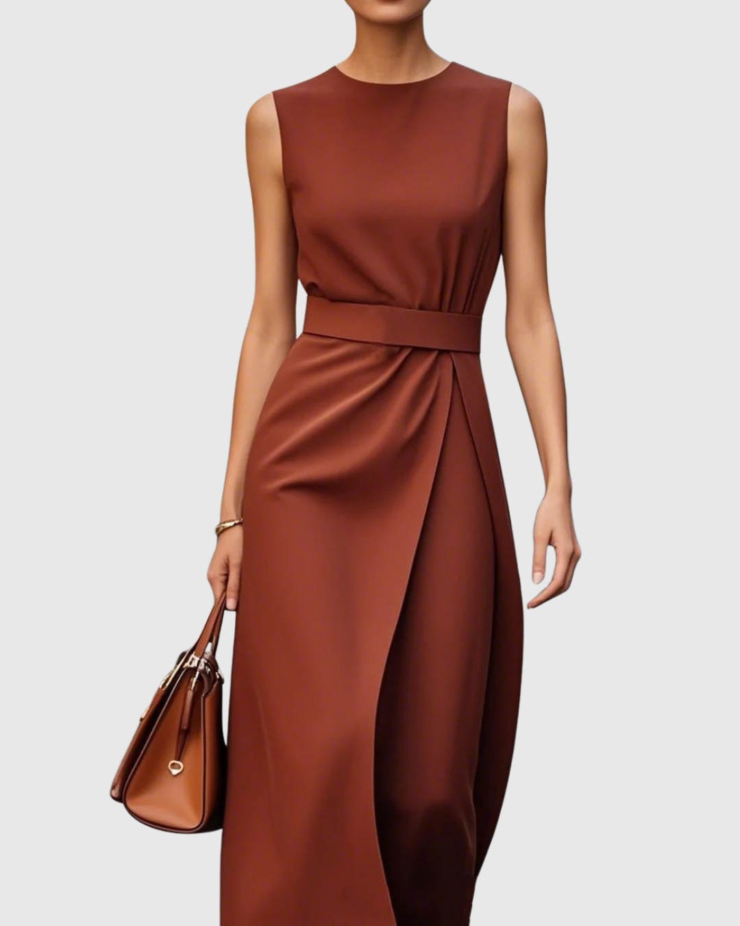 Robe midi sans manches pour femmes