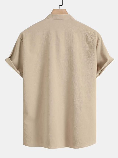 Chemise Col Officier Avec Fermeture Boutonnée Pour Homme | Idéale Pour Les Occasions Décontractées Ou Professionnelles