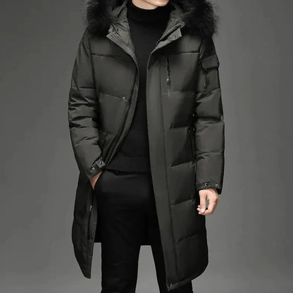 Parka Longue avec Capuche Ajustable pour Homme | Idéale pour Temps Froid en Extérieur