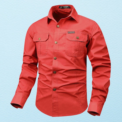 Chemise à Manches Longues avec Poches Poitrine pour Homme | Idéal pour Usage Quotidien et Activités