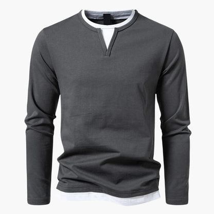 Chemise À Manches Longues Avec Détail Superposé Pour Homme | Idéal Pour Usage Quotidien
