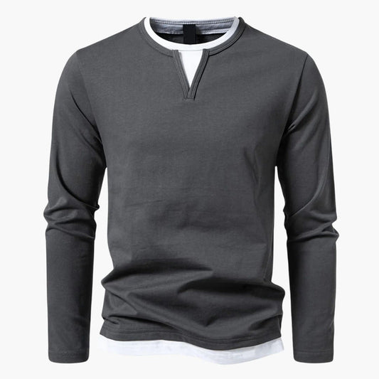Chemise À Manches Longues Avec Détail Superposé Pour Homme | Idéal Pour Usage Quotidien