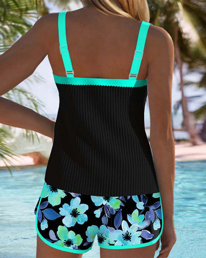 Tankini Deux Pièces avec Haut Long pour Femmes | Idéal pour la Plage et la Piscine