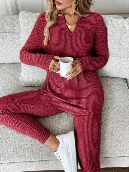 Ensemble Deux Pièces Avec Top À Manches Longues Et Leggings Pour Femmes | Idéal Pour Usage Quotidien
