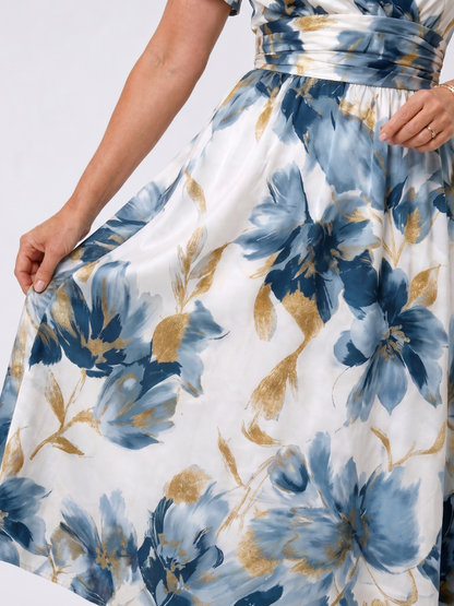 Robe portefeuille à imprimé floral pour femmes