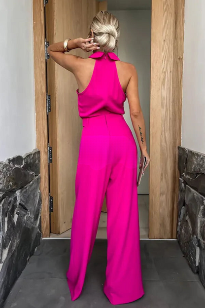 Combinaison Avec Col Halter Et Jambe Large Pour Femmes | Idéal Pour Soirées Et Événements