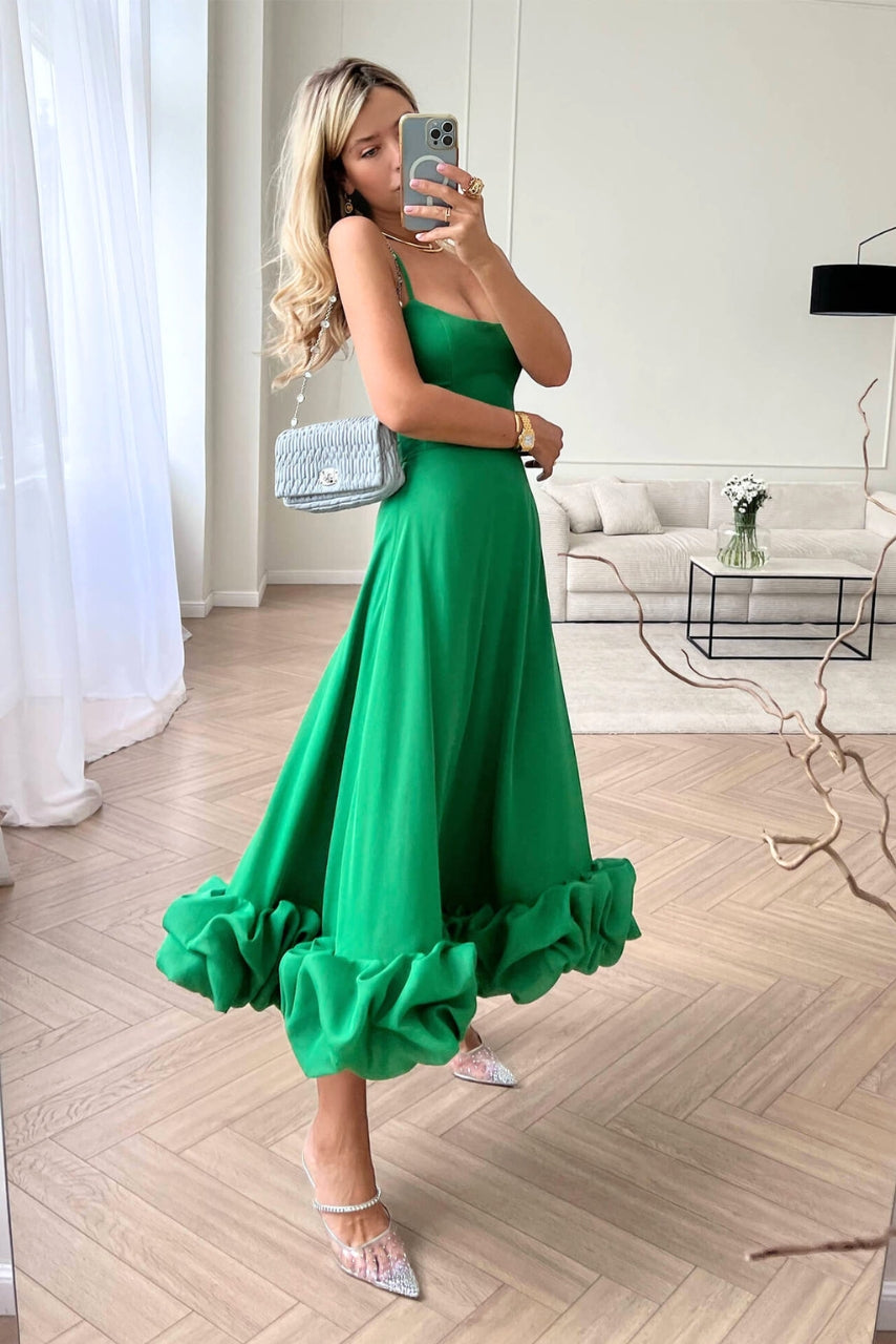 Robe Midi à Ourlet Volanté pour Femme avec Coupe Fluide pour Été | Idéale pour Usage Quotidien et Activités Estivales