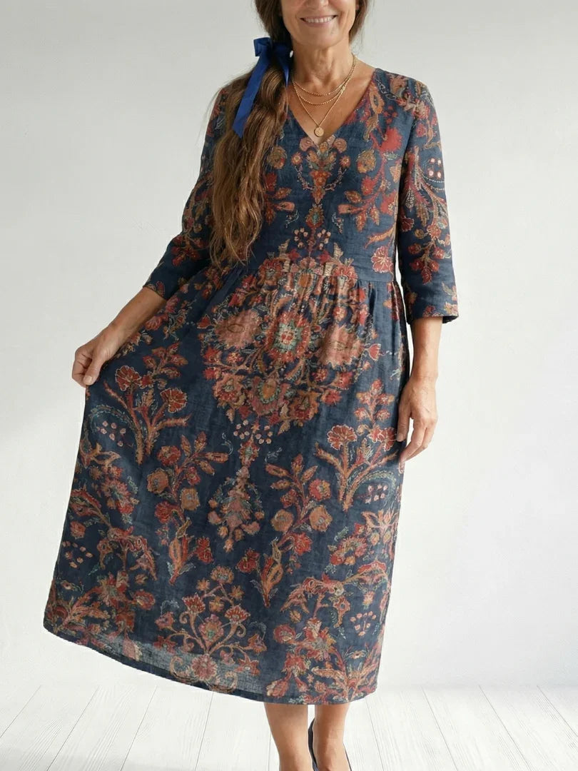 Robe midi à imprimé floral pour femmes