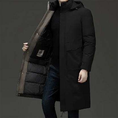 Parka Longue Matelassée À Capuche pour Hommes | Idéale pour Saison Froide