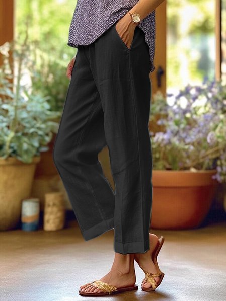 Pantalon à Jambe Droite avec Longueur Raccourcie pour Femme | Idéal pour les Journées Chaudes