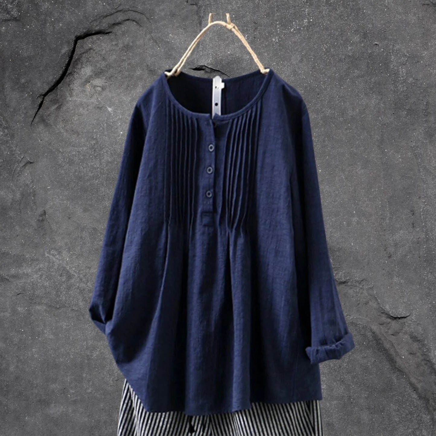 Blouse Légère avec Boutons et Plis Fins pour Femme | Idéale pour l’Été