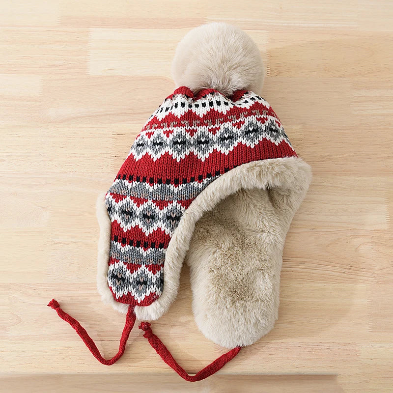 Bonnet d’Hiver avec Pompon et Cache-Oreilles pour Adultes | Idéal pour les Journées Froides