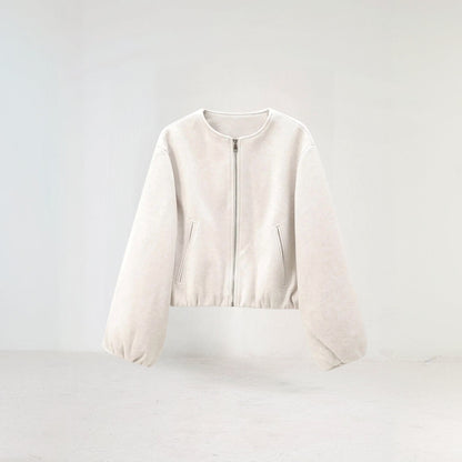 Veste Courte De Mi-Saison Avec Manches Ballon Pour Femme | Idéale Pour Le Printemps Et L’Automne