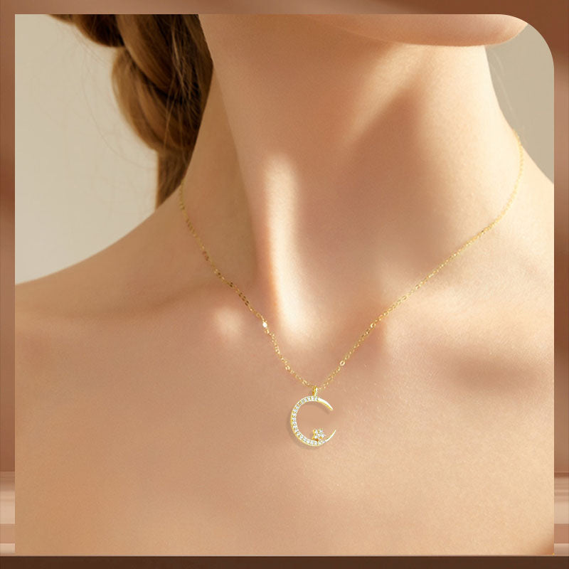 Collier avec Pendentif Lune Et Étoile pour Femme | Idéal pour Les Occasions Spéciales