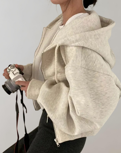 Sweat à Capuche Uni avec Fermeture Éclair pour Femme | Idéal pour un Usage Quotidien