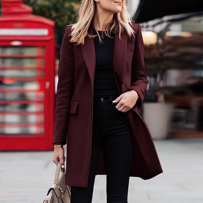Manteau Avec Fermeture À Boutons Simple Pour Femmes | Ideal For Mi-Saison Et Occasions Formelles