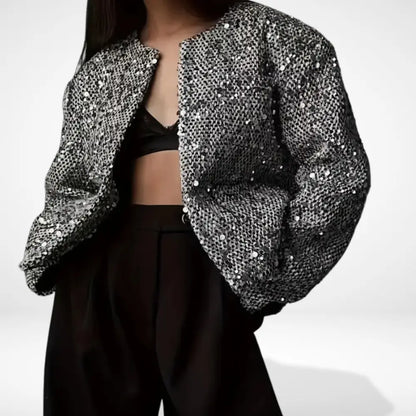Veste Mi-Saison à Paillettes pour Femme | Idéal pour les Sorties et Événements