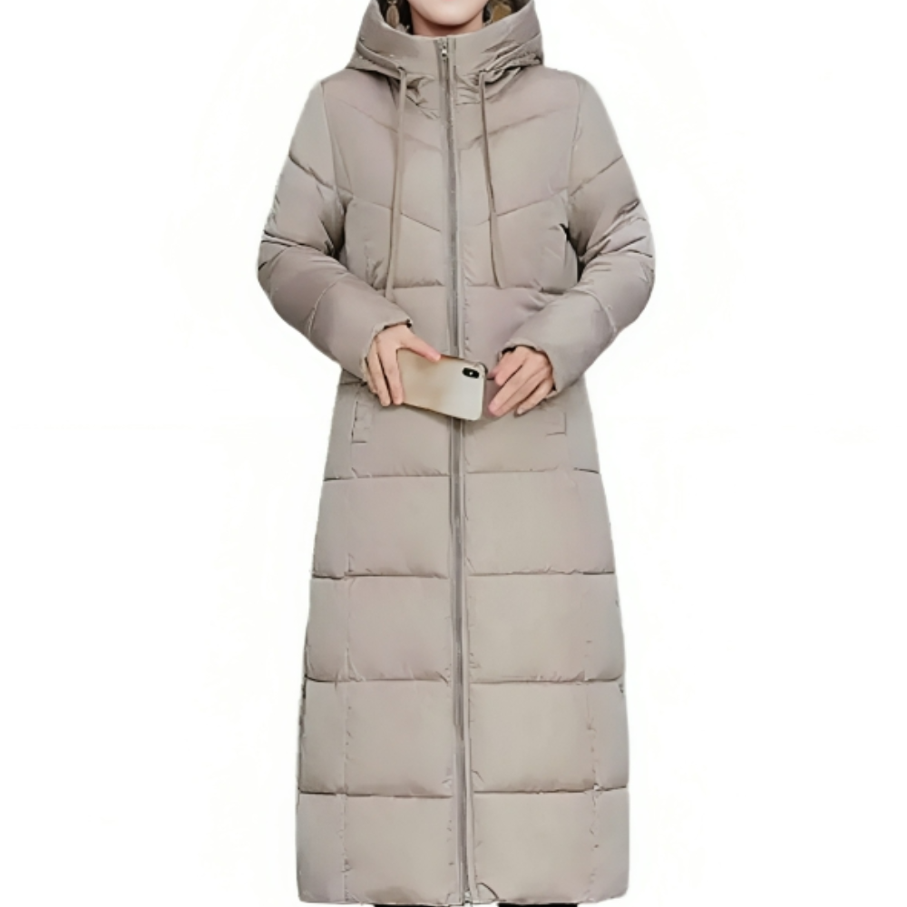Manteau d’Hiver Long Matelassé avec Capuche pour Femme | Idéal pour l’Automne et l’Hiver