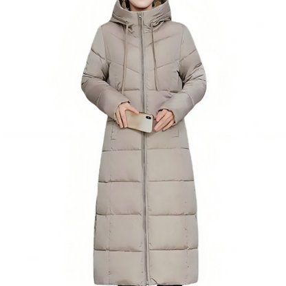 Manteau d’Hiver Long Matelassé avec Capuche pour Femme | Idéal pour l’Automne et l’Hiver