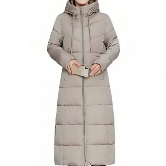 Manteau d’Hiver Long Matelassé avec Capuche pour Femme | Idéal pour l’Automne et l’Hiver