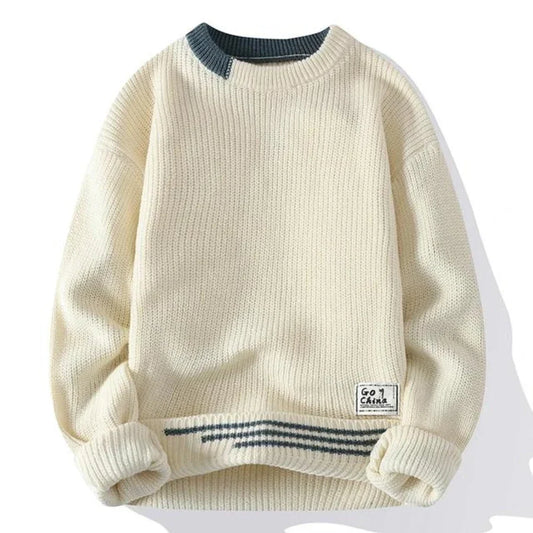 Pull à Manches Longues en Maille pour Hommes | Idéal pour un Usage Quotidien
