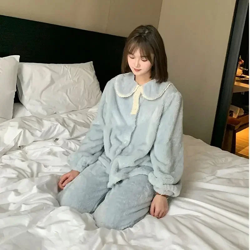 Ensemble Pyjama Deux Pièces À Manches Longues pour Femmes | Idéal pour L’Hiver Et Les Soirées À La Maison