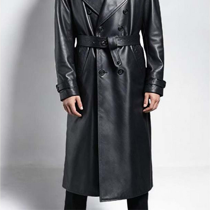 Trench-Coat Long à Double Boutonnage avec Poches Fonctionnelles pour Homme | Idéal pour Mi-Saison
