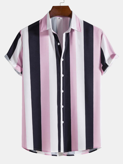 Chemise à Rayures Larges avec Boutons pour Homme | Idéale pour un Usage Quotidien ou Habillé Décontracté