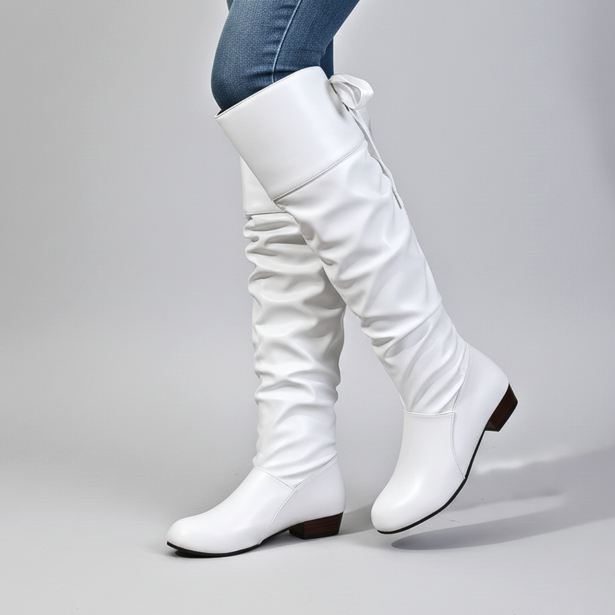 Bottes Cuissardes À Tige Froncée Pour Femme Idéales Pour L'automne Et L'hiver